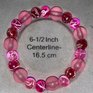 Pink Beaded Stretch Bracelet